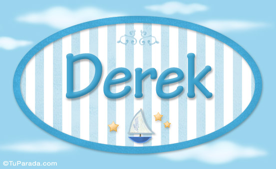 Tarjeta - Derek, nombre de bebé, nombre de niño