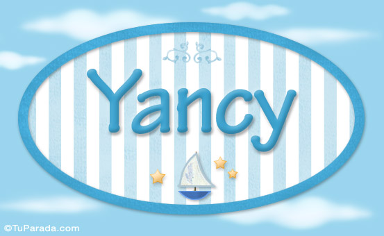 Tarjeta - Yancy, nombre de bebé, nombre de niño
