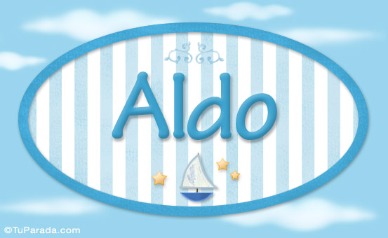 Tarjeta - Aldo, nombre de bebé, nombre de niño