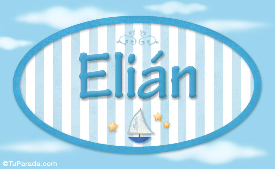 Tarjeta - Elián, nombre de bebé, nombre de niño