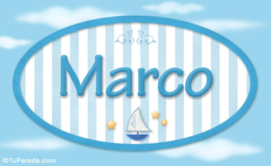 Tarjeta - Marco, nombre de bebé, nombre de niño