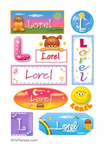 Lorel, nombre para stickers