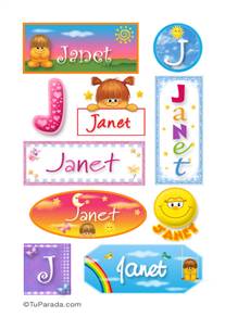 Janet, nombre para stickers