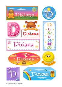 Dixiana, nombre para stickers