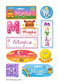 Mayka, nombre para stickers