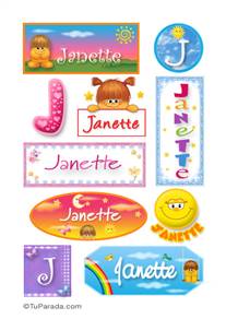 Janette, nombre para stickers