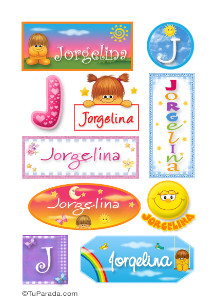 Tarjeta - Jorgelina, nombre para stickers