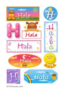 Hala, nombre para stickers