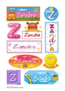 Zandra, nombre para stickers