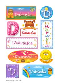 Dubraska, nombre para stickers