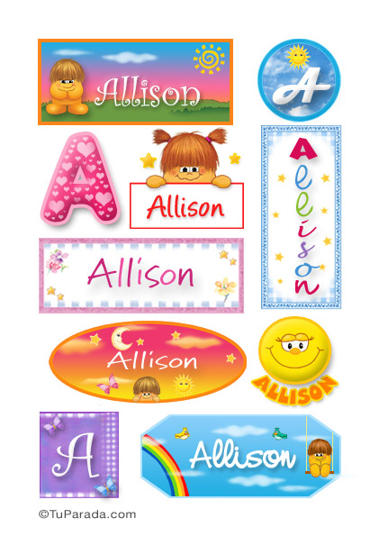 Allison, nombre para stickers