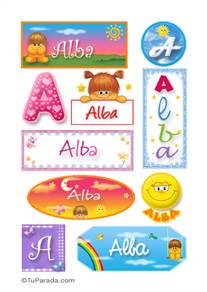 Alba, nombre para stickers