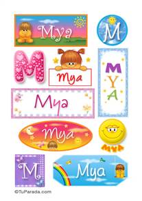 Mya, nombre para stickers