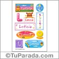 Leticia, nombre para stickers