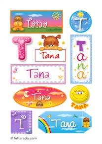 Tana, nombre para stickers