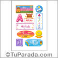 Alfida, nombre para stickers