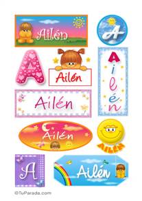 Ailén, nombre para stickers