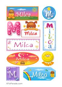 Milca, nombre para stickers