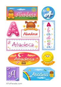Abadesa, nombre para stickers