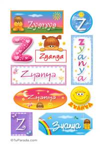 Zyanya, nombre para stickers
