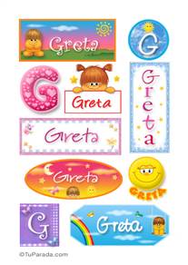 Greta, nombre para stickers