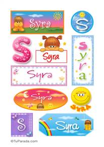 Syra, nombre para stickers