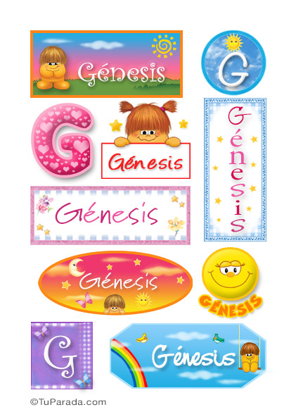 Génesis, nombre para stickers