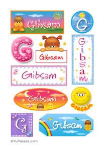Gibsam, nombre para stickers