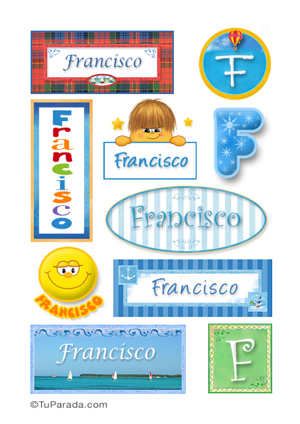 Tarjeta - Francisco, nombre para stickers