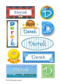 Derek, nombre para stickers