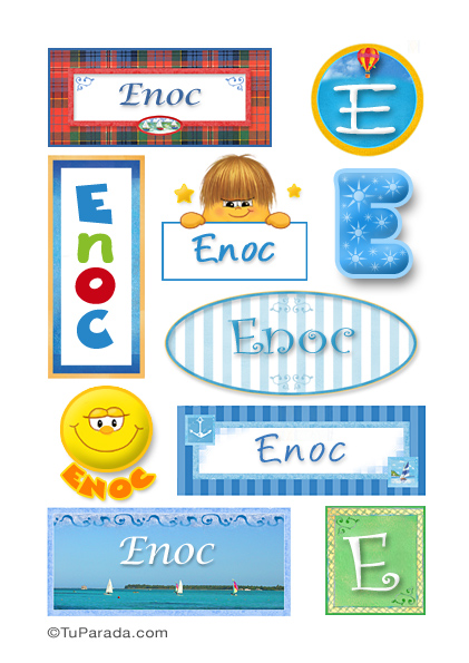 Tarjeta - Enoc, nombre para stickers