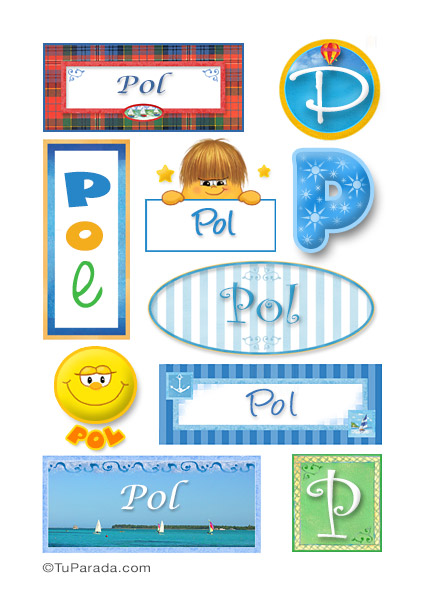 Tarjeta - Pol, nombre para stickers