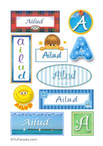 Ailud, nombre para stickers
