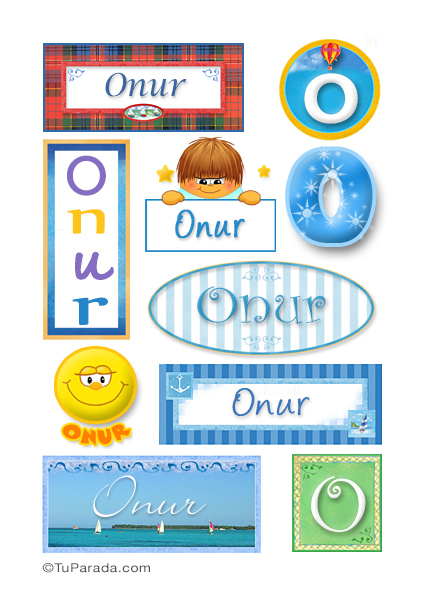 Tarjeta - Onur, nombre para stickers