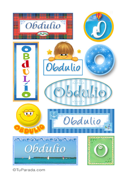 Tarjeta - Obdulio, nombre para stickers