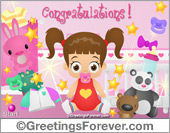 Expandable baby girl ecard