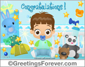 Expandable baby boy ecard