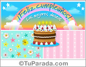 Tarjeta con torta y arco iris