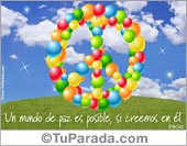 Tarjeta virtual: Paz con globos