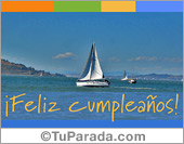 Tarjeta con foto de barco y colores