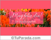 Tarjeta de muy feliz día con flores