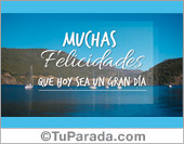 Tarjeta de feliz día con lago