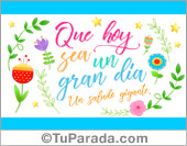 Tarjeta para un gran día con flores