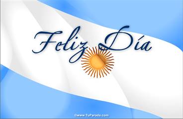 Feliz día con bandera Argentina