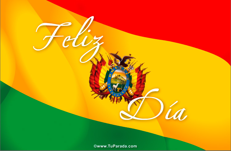 Tarjeta con bandera de Bolivia