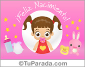 Tarjetas de nacimiento rosa