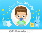 Tarjeta de nacimiento celeste