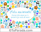 Tarjeta de nacimiento con detalles para varón