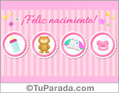 Tarjeta rosa suave para beba