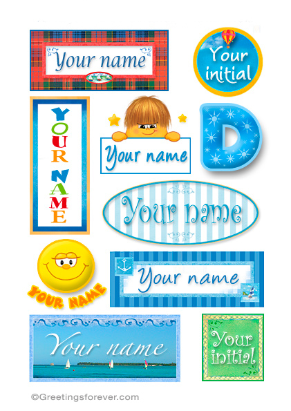 Ecard - Names in stickers